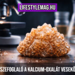 Kalcium-oxalát vesekő, kristályok makró felvétel mikroszkópos környezetben