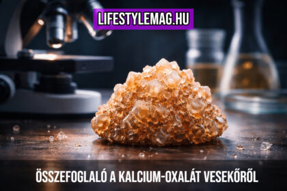 Kalcium-oxalát vesekő, kristályok makró felvétel mikroszkópos környezetben