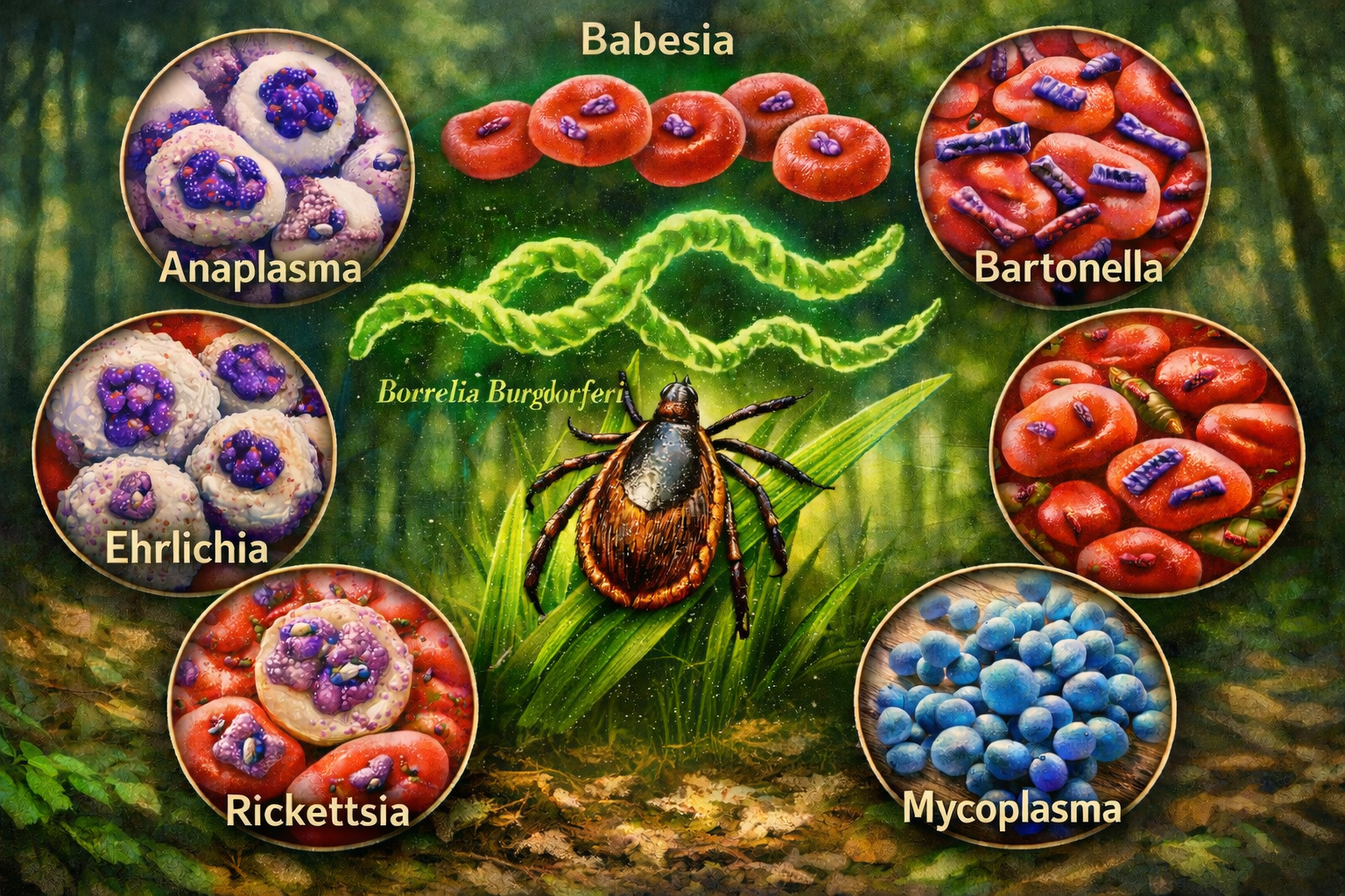 Lyme-kór és társfertőzések: Anaplasma, Babesia, Bartonella, Ehrlichia, Mycoplasma, Rickettsia