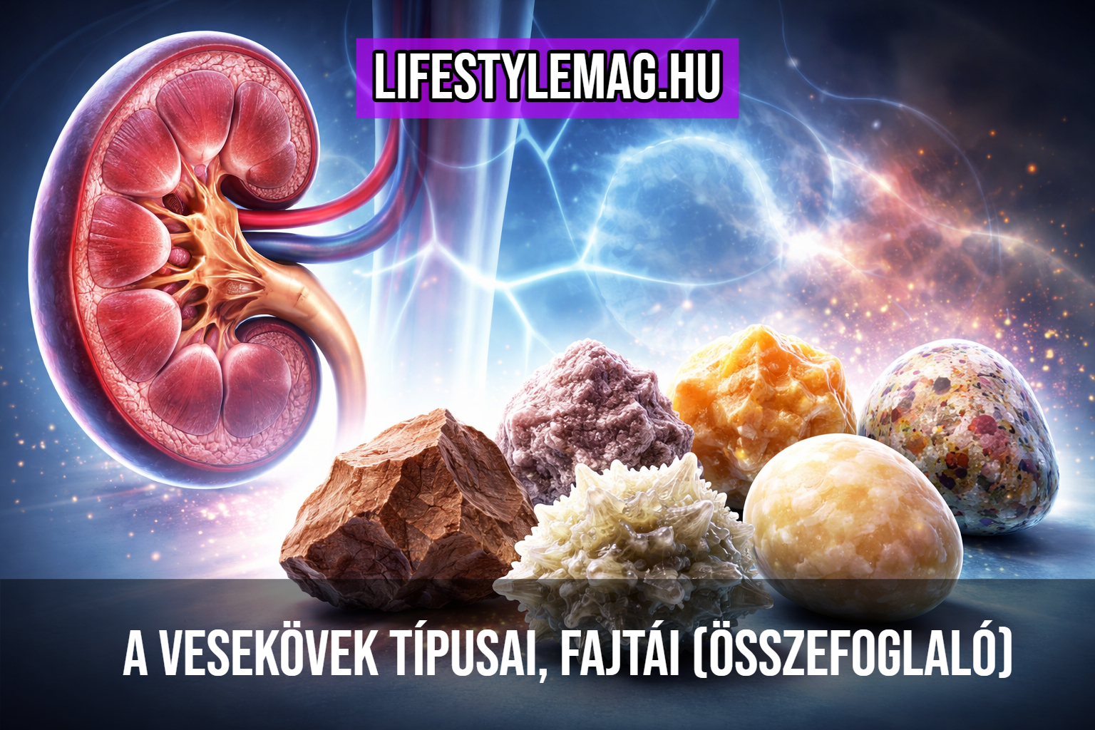 Vesekövek típusai, vesekő fajták, típusok: kalcium-oxalát vesekő, húgysavkő, cisztin kövek, struvit követ, kalcium-foszfát vesekő - Összefoglaló cikk